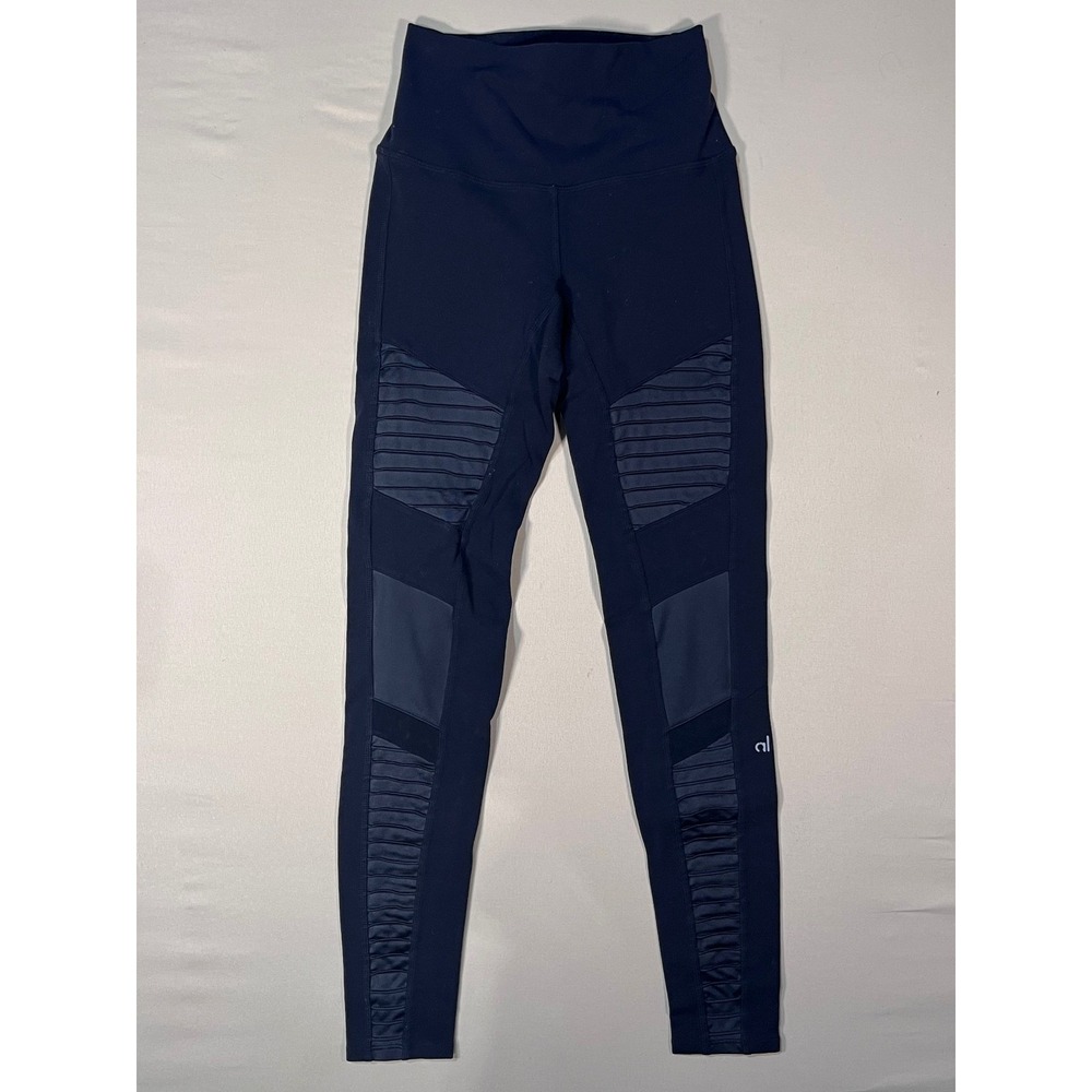 Alo Yoga High-Waist Moto Leggings Black XXS Activewear Yoga Pants Preppy Sporty